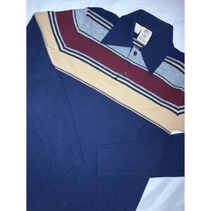 Vintage Alfie California Sweater Mens Medium Striped Boogie Nights Disco 60s 70s